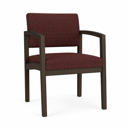 LESRO Lenox Wood Guest Chair Wood Frame, Mocha, RF Nebbiolo Upholstery LW1101